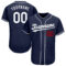 Custom Navy White-Red Authentic Baseball Jersey