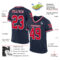 Navy0427-1 Custom Navy Red-White Mesh Authentic Throwback Football Jersey