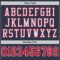 Navy0427-3 Custom Navy Red-White Mesh Authentic Throwback Football Jersey