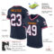 Navy0428-1 Custom Navy White-Maroon Mesh Authentic Throwback Football Jersey