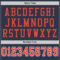 Navy0430-3 Custom Navy Orange-Blue Mesh Authentic Throwback Football Jersey
