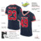 Navy0431-1 Custom Navy Red-Cream Mesh Authentic Throwback Football Jersey