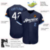 Custom Navy White-Light Blue Authentic Baseball Jersey