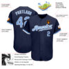 Custom Navy Light Blue-White Authentic Baseball Jersey