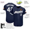 Custom Navy White-Gray Authentic Baseball Jersey