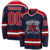 Custom Navy Red-White Hockey Jersey