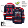Custom Navy Red-White Hockey Jersey