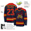 Custom Navy Red-Gold Hockey Jersey