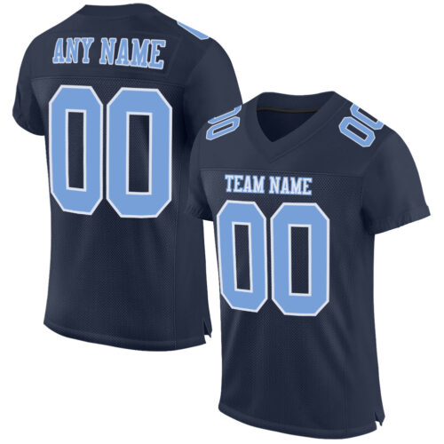 Navy0463_946a2bbf-5781-4872-a88a-86d5a0916109 Custom Navy Light Blue-White Mesh Authentic Football Jersey