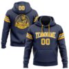 Navy0471 Custom Stitched Navy Gold-White Football Pullover Sweatshirt Hoodie