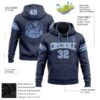 Custom Stitched Navy Light Blue-White Football Pullover Sweatshirt Hoodie
