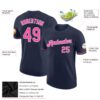 Custom Navy Pink-White Performance T-Shirt