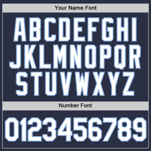 Custom Navy White-Light Blue Performance T-Shirt