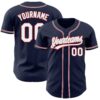 Custom Navy White Gray-Red Authentic Baseball Jersey