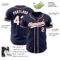 Custom Navy White Gray-Red Authentic Baseball Jersey