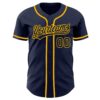 Custom Navy Navy-Gold Authentic Baseball Jersey