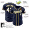 Custom Navy White-Gold Authentic Baseball Jersey