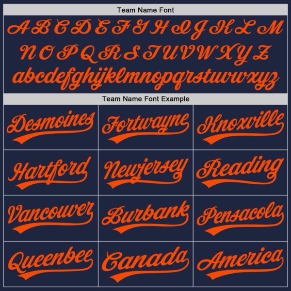Custom Navy Orange-Navy Authentic Baseball Jersey