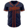 Custom Navy Navy-Orange Authentic Baseball Jersey