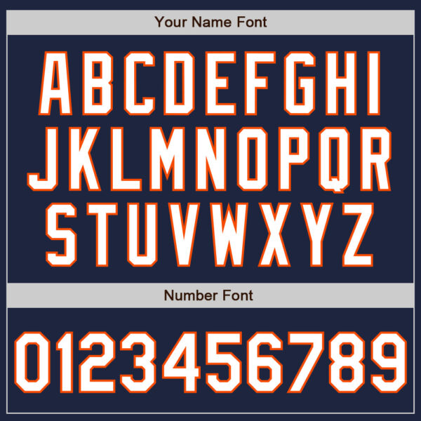 Custom Navy White-Orange Authentic Baseball Jersey