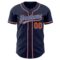 Custom Navy Orange-Powder Blue Authentic Baseball Jersey