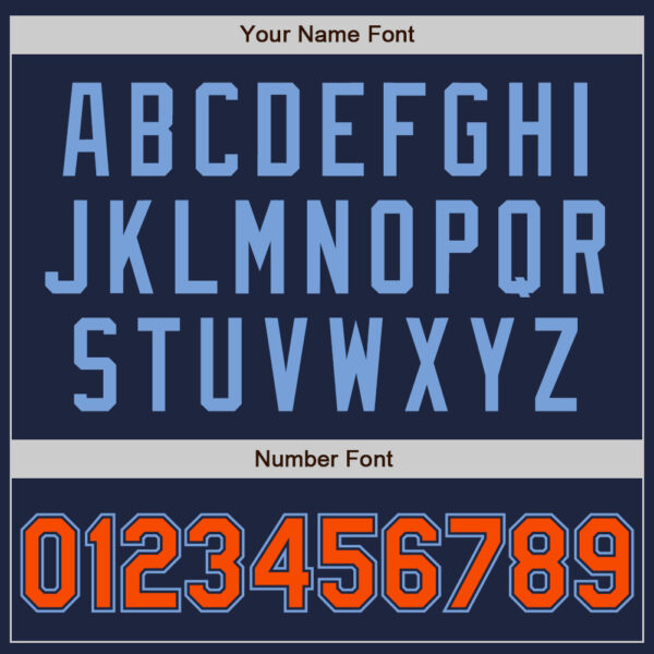 Custom Navy Orange-Powder Blue Authentic Baseball Jersey