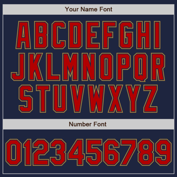 Custom Navy Red-Old Gold Authentic Baseball Jersey