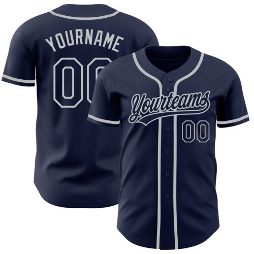 Navy0522 Custom Navy Navy-Gray Authentic Baseball Jersey