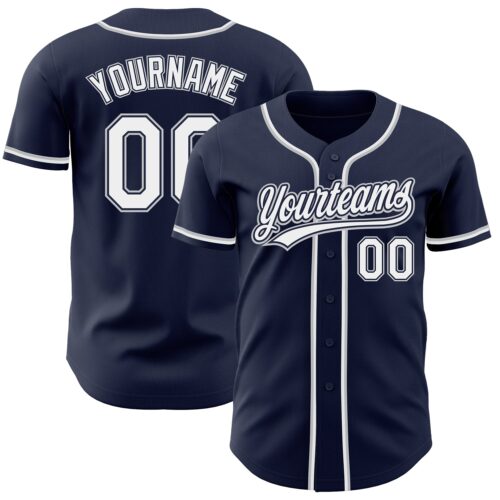 Navy0523 Custom Navy White-Gray Authentic Baseball Jersey