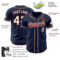 Custom Navy City Cream-Crimson Authentic Baseball Jersey