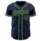Custom Navy Navy-Neon Green Authentic Baseball Jersey
