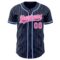 Custom Navy White Pinstripe Pink Authentic Baseball Jersey