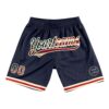 Custom Navy Vintage USA Flag-Cream Authentic Throwback Basketball Shorts