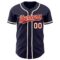 Custom Navy Red Pinstripe Cream Authentic Baseball Jersey