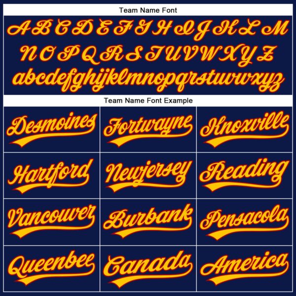 Custom Navy Yellow Pinstripe Red Authentic Baseball Jersey