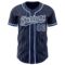 Custom Navy White Pinstripe Light Blue Authentic Baseball Jersey