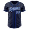 Custom Navy White Pinstripe Royal Authentic Baseball Jersey