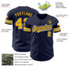 Custom Navy Gold-White Authentic Baseball Jersey