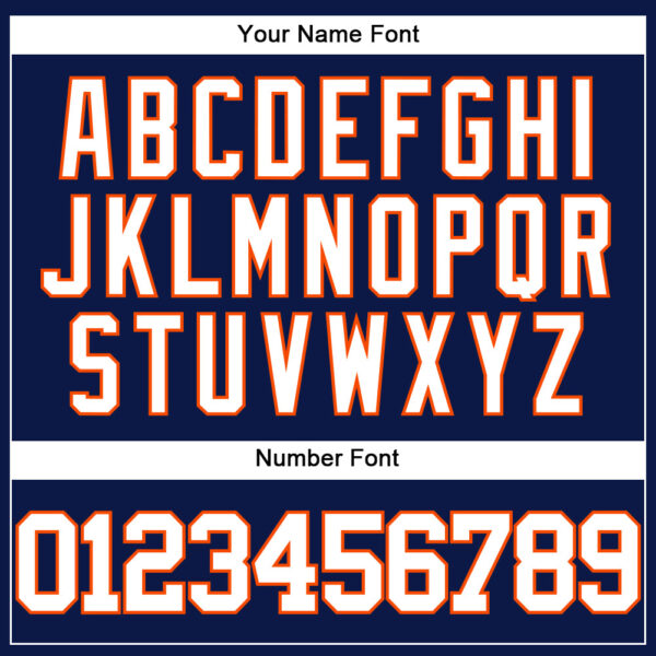 Custom Navy White-Orange Authentic Baseball Jersey