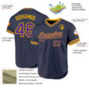 Custom Navy Purple-Gold Authentic Throwback Baseball Jersey