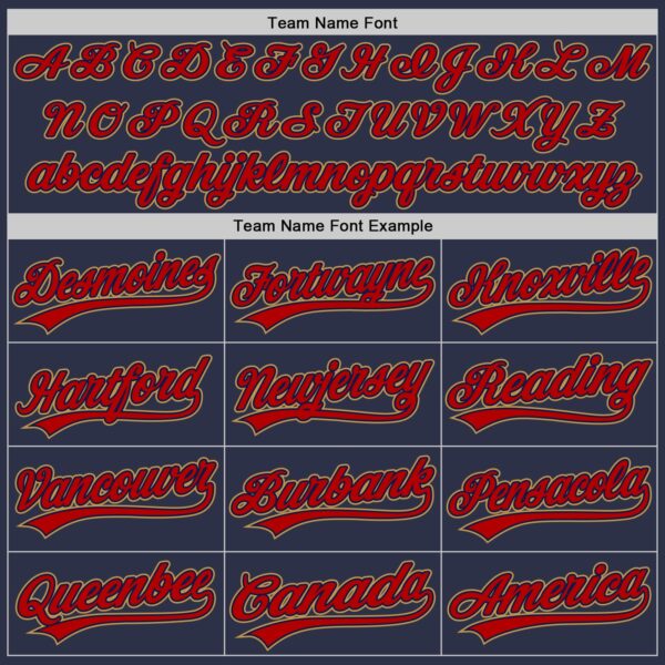 Custom Navy Red-Old Gold Authentic Throwback Baseball Jersey