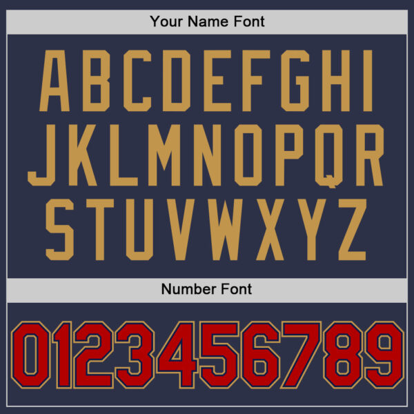 Custom Navy Red-Old Gold Authentic Throwback Baseball Jersey