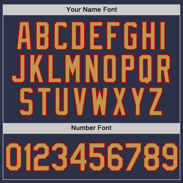 Custom Navy Old Gold-Red Authentic Throwback Baseball Jersey