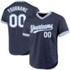 Custom Navy White-Light Blue Authentic Throwback Baseball Jersey