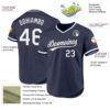 Custom Navy White Authentic Throwback Baseball Jersey