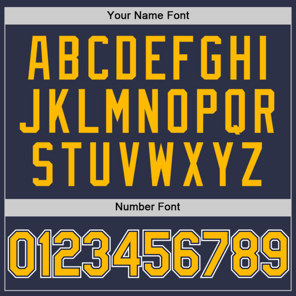 Custom Navy Gold-White Authentic Throwback Baseball Jersey