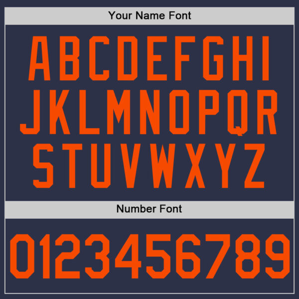 Custom Navy Orange-Blue Authentic Throwback Baseball Jersey