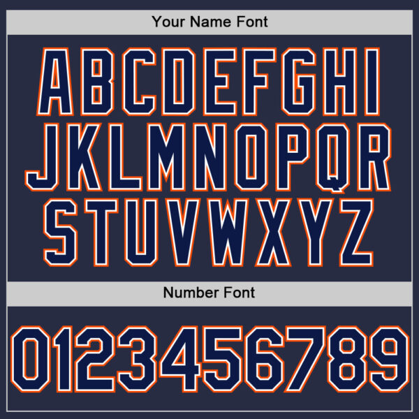 Custom Navy White-Orange Mesh Authentic Throwback Baseball Jersey