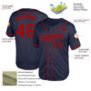 Custom Navy Red Mesh Authentic Throwback Baseball Jersey
