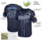 Custom Navy White-Light Blue Mesh Authentic Throwback Baseball Jersey